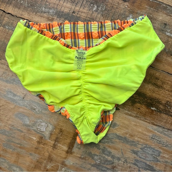 Montce NWOT Paula Bikini Bottom Neon Plaid - Picture 7 of 10